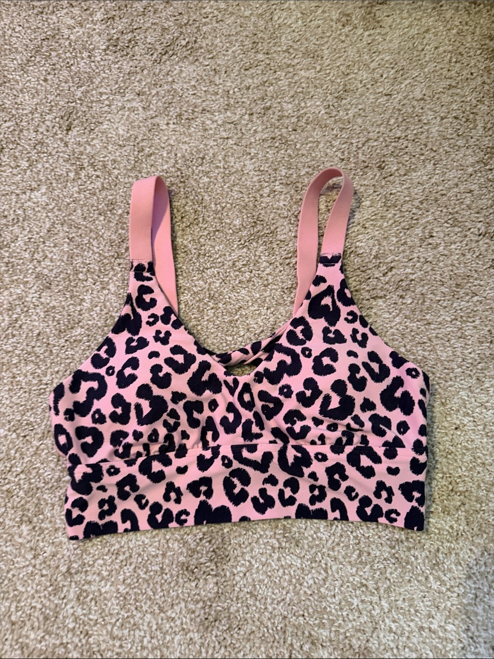 aerie Pink and Black Leopard Wireless Bralette